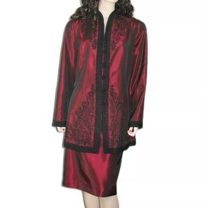 MARIE ST CLAIRE Vintage Skirt Suite Embroidered Lined Sz 10 NWT